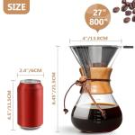 8-Cup Pour Over Coffee Maker with Steel Filter