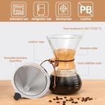 8-Cup Pour Over Coffee Maker with Steel Filter