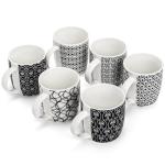 Stylish Geometric Ceramic Coffee Mug Set of 6