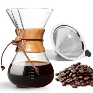 8-Cup Pour Over Coffee Maker with Steel Filter