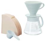 Hario V60 White Ceramic Pour Over Set 02