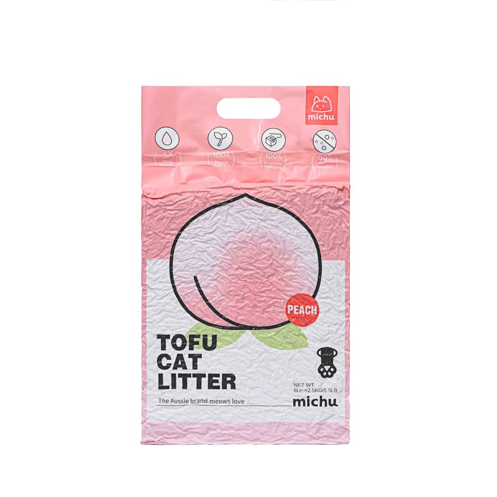 Michu Clumping Tofu Cat Litter - Peach Scent