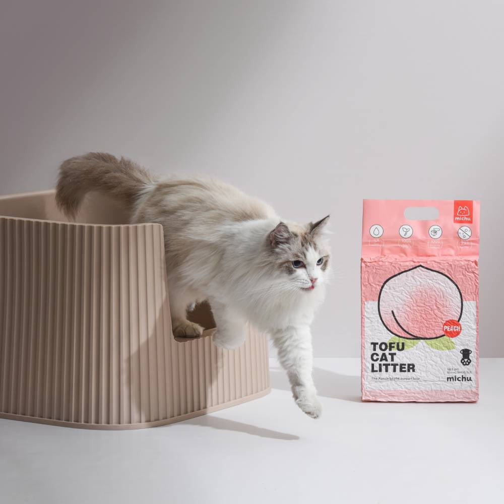 Michu Clumping Tofu Cat Litter - Peach Scent