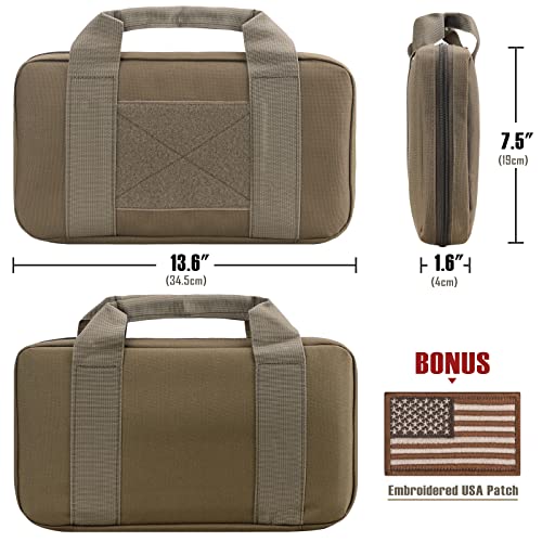 LIVANS Padded Tactical Double Pistol Case
