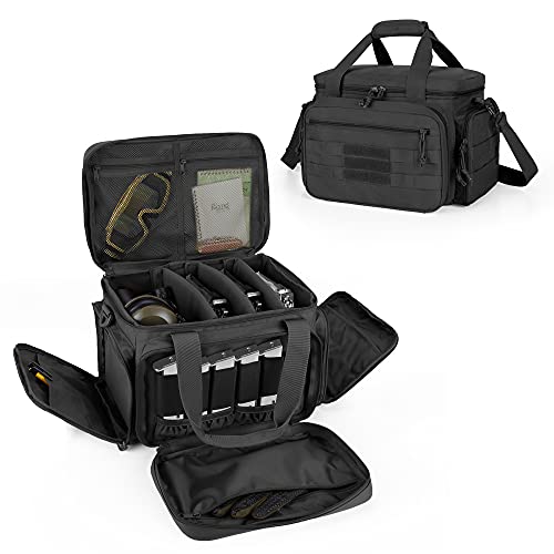 DSLEAF Tactical Gun Range Bag for 4 Handguns