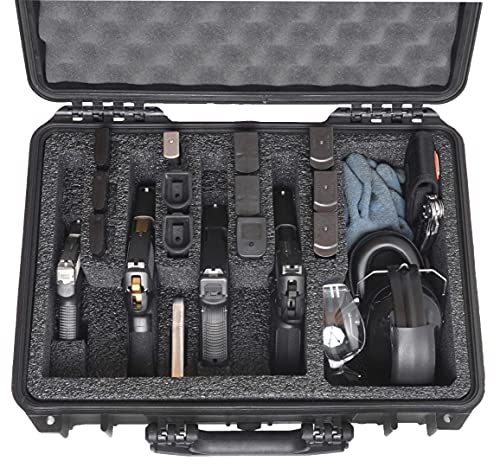 Case Club Waterproof Case for 5 Pistols & 20 Magazines