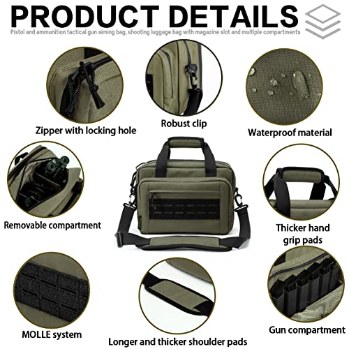 VEAGIA Army Green Pistol Range and Ammo Bag