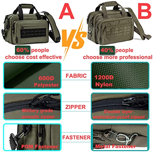 VEAGIA Army Green Pistol Range and Ammo Bag