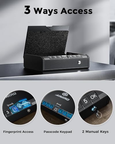 AINIRO Biometric Gun Safe for Quick Access Pistols