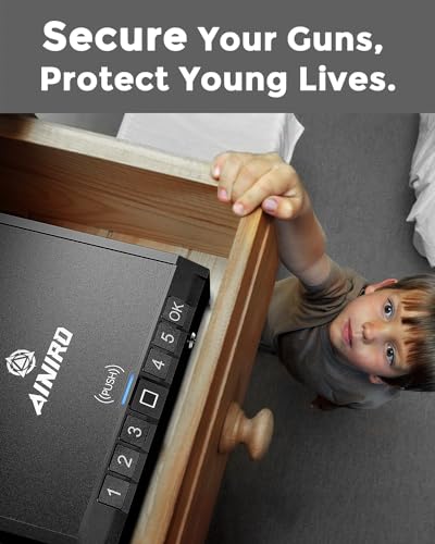 AINIRO Biometric Gun Safe for Quick Access Pistols