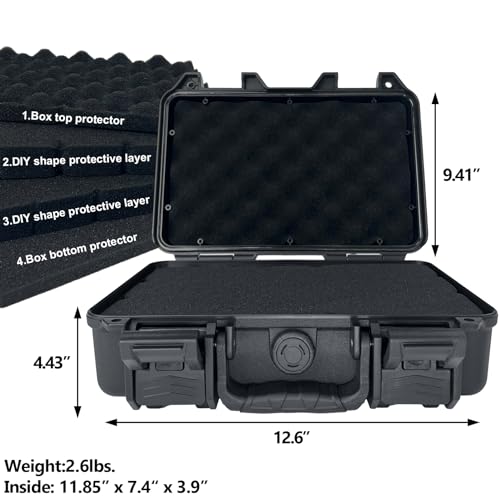Lockable Hard Shell Handgun Case with Foam