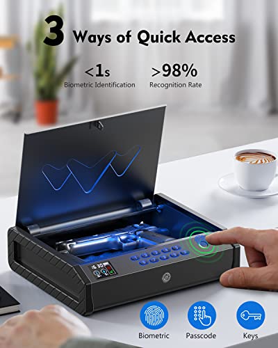 Biometric Gun Safe with LCD Display and USB-C