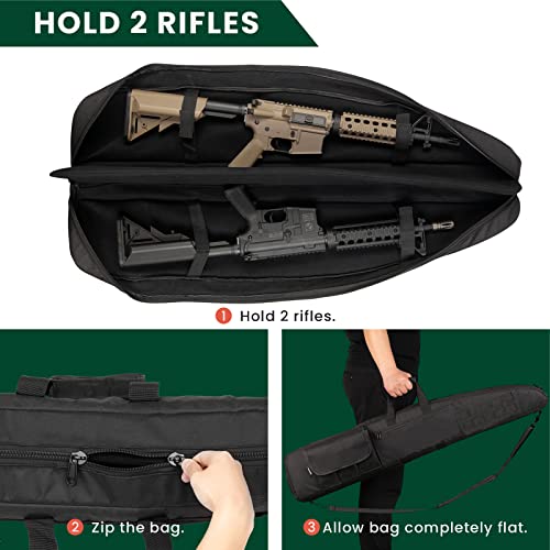 HUNTSEN Soft Dual Lockable Shotgun Rifle Case