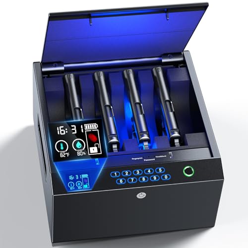 4-Pistol Biometric Gun Safe with LCD Display