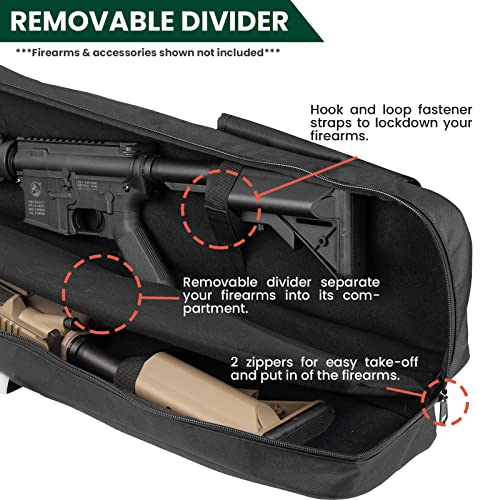 HUNTSEN Soft Dual Lockable Shotgun Rifle Case