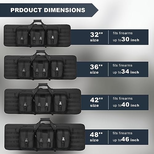 Soft Rifle Case 42 Inch Double Backpack Gun Bag