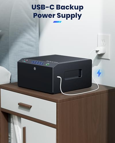 4-Pistol Biometric Gun Safe with LCD Display