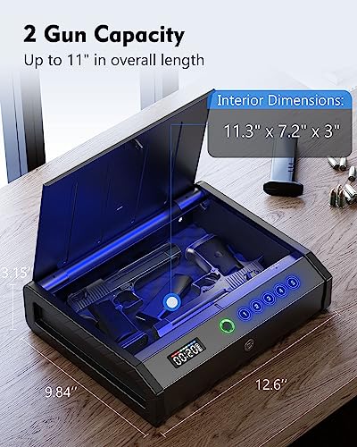 Biometric Gun Safe with Quick Access and USB C