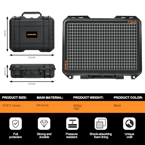 LOTOCASE Tactical Hard Gun Case with Foam Insert