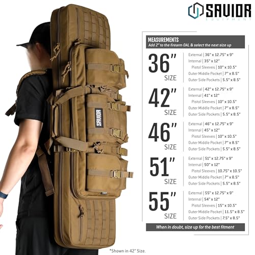 Savior Equipment Tactical Double Rifle Pistol Gun Bag
