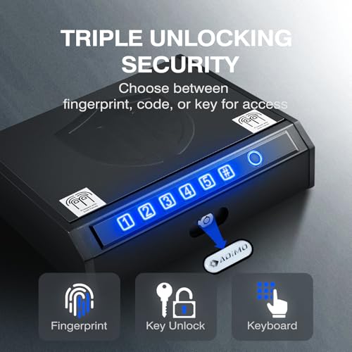 ADIMO Biometric Gun Safe with Quick Access Options