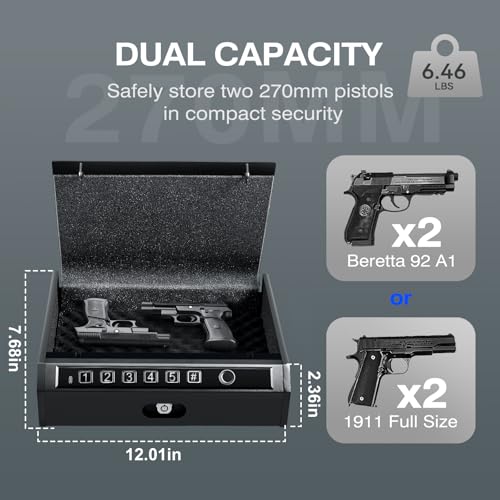 ADIMO Biometric Gun Safe with Quick Access Options
