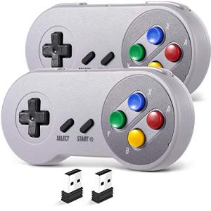 2-Pack Wireless USB SNES Controllers for Retro Gaming