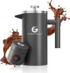Coffee Gator French Press + Travel Jar - 34oz Gray