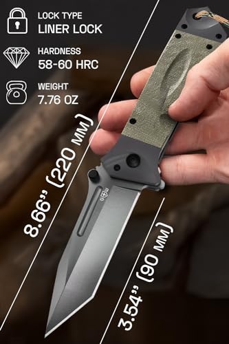 Grand Way Tactical Folding Knife with Tanto Blade