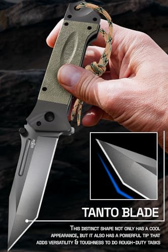 Grand Way Tactical Folding Knife with Tanto Blade