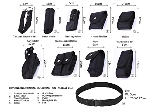 HUNANBANG 10-in-1 Tactical Utility Duty Belt