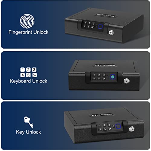 Biometric Gun Safe with Fingerprint and Key Unlock