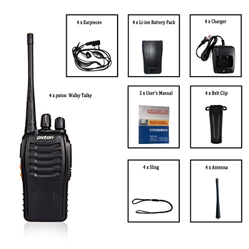 Long Range Rechargeable Walkie Talkies with Earpieces