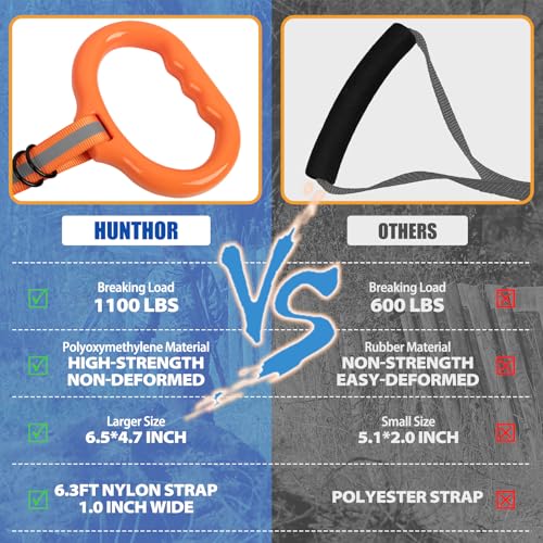 Hunthor Deer Drag Rope with Strong Handle, 1100lbs