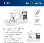 Brother SE700 Embroidery and Sewing Machine Bundle