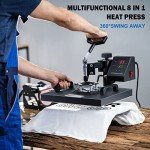 Topdeep 8-in-1 Heat Press Machine 15x15 Inch