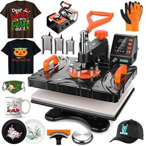 AKEYDIY 8-in-1 Heat Press Machine for T-Shirts