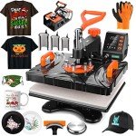AKEYDIY 8-in-1 Heat Press Machine for T-Shirts