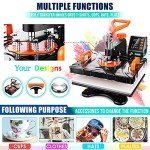 AKEYDIY 8-in-1 Heat Press Machine for T-Shirts