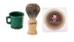 Green Shaving Mug, 904 Badger Shave Brush & Col Conk Bay Rum Soap * Combo