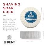 Kent SB2 Shaving Soap Puck Refill for Men for Shaving Soap Bowl Use with Shaving Brush for Men, Luxury Shave Barber Soap Made with Extracts of Coconut, Sgea, Jaboba Made in England