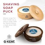 Kent SB2 Shaving Soap Puck Refill for Men for Shaving Soap Bowl Use with Shaving Brush for Men, Luxury Shave Barber Soap Made with Extracts of Coconut, Sgea, Jaboba Made in England