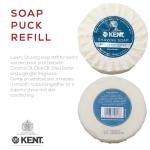 Kent SB2 Shaving Soap Puck Refill for Men for Shaving Soap Bowl Use with Shaving Brush for Men, Luxury Shave Barber Soap Made with Extracts of Coconut, Sgea, Jaboba Made in England