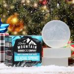 Shaving Soap Pucks for Men - 3 Pack - Traditional Wet Shave Glycerin-Based Shave Soap Bars - Made in USA For Use with Shaving Brush and Bowl - Glacial Spring Scent by Rocky Mountain Barber Company