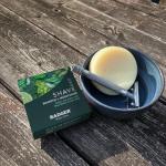 Badger Shaving Soap Puck, Organic Moisturizing Shave Soap Bar, Rich Lasting Lather, Light Natural Scent, Plastic Free & Vegan Shave Soap for Men & Women, 3.15 oz Bar