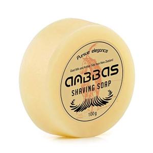 Anbbas Shave Soap Goat Milk 100g for Beard Barber Traditional Wet Shaving (1pc, 3.5 oz)