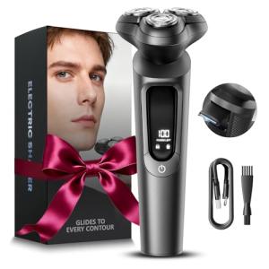 Waterproof Electric Razor with Quick Charge & Trimmer