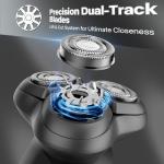 Waterproof Electric Razor with Quick Charge & Trimmer