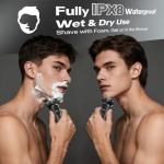 Waterproof Electric Razor with Quick Charge & Trimmer