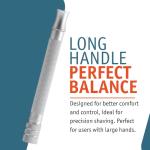 MERKUR 22C Double Edge Safety Razor - Matte Chrome | Long Knurled Brass Handle | Made in Germany | Plastic-Free | Three Piece Design | Closed Comb | Straight Bar